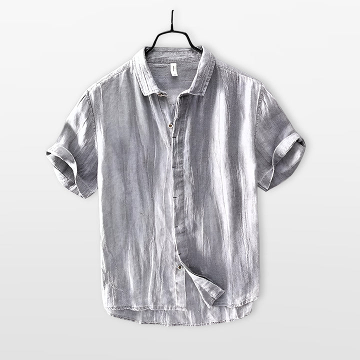 Chemise Lin Manches Courtes Casual Homme