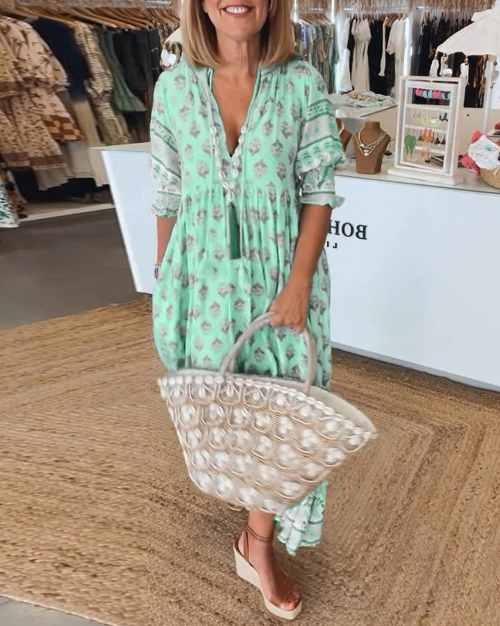 Robe Bohème Imprimée Femme