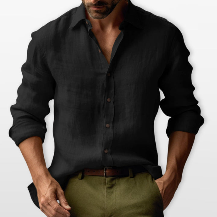 Chemise Lin Boutonnée Casual Homme