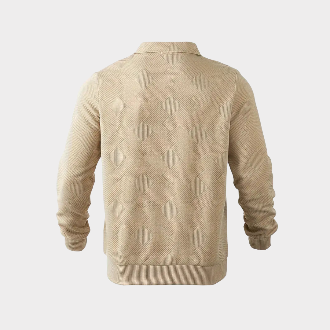 Pull Zippé à Col Polo Homme