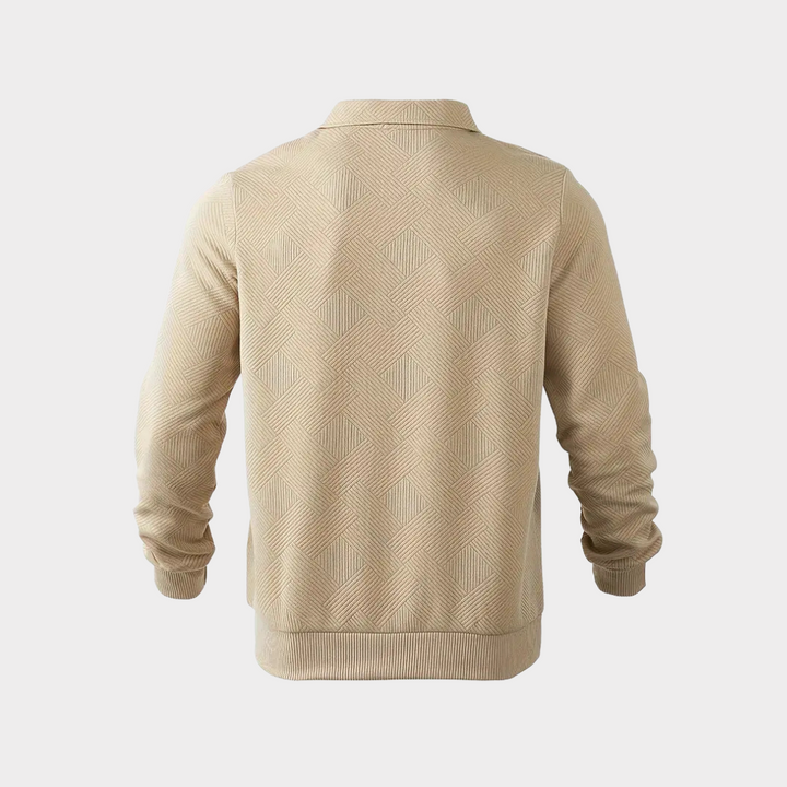 Pull Zippé à Col Polo Homme