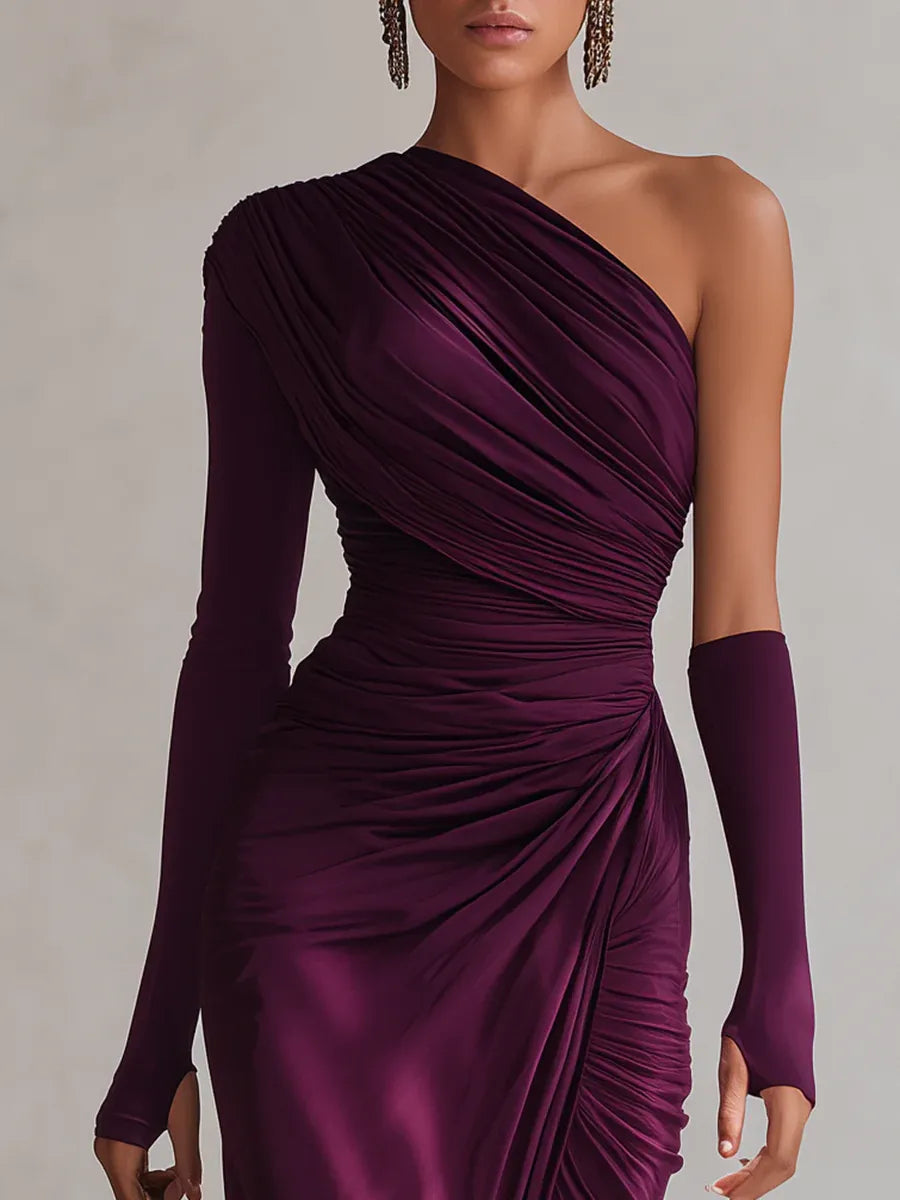 Robe Longue Asymétrique Fendue Femme