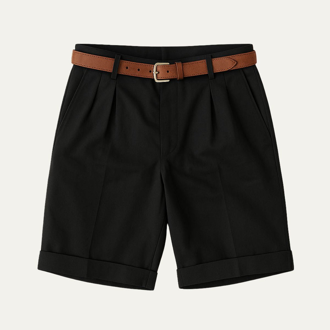 Short à Pinces Coupe Droite Homme