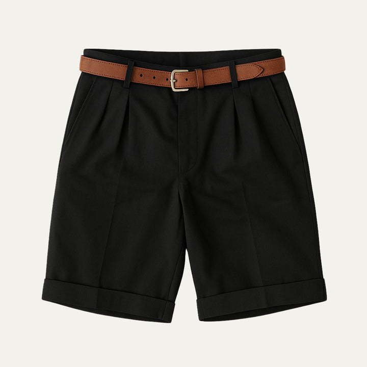 Short à Pinces Coupe Droite Homme
