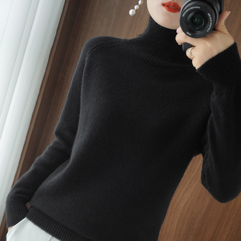 Pull Col Roulé à Manches Longues Femme