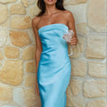 Women's Fitted Strapless Maxi Dress
