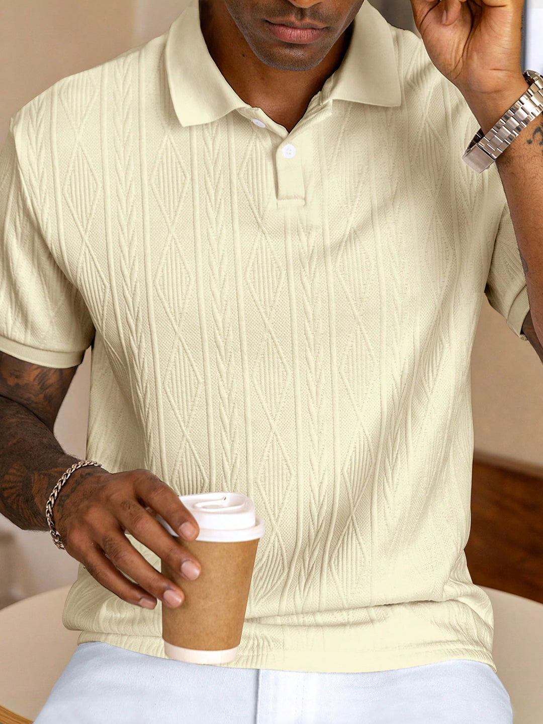 Polo Maille Texturée Homme