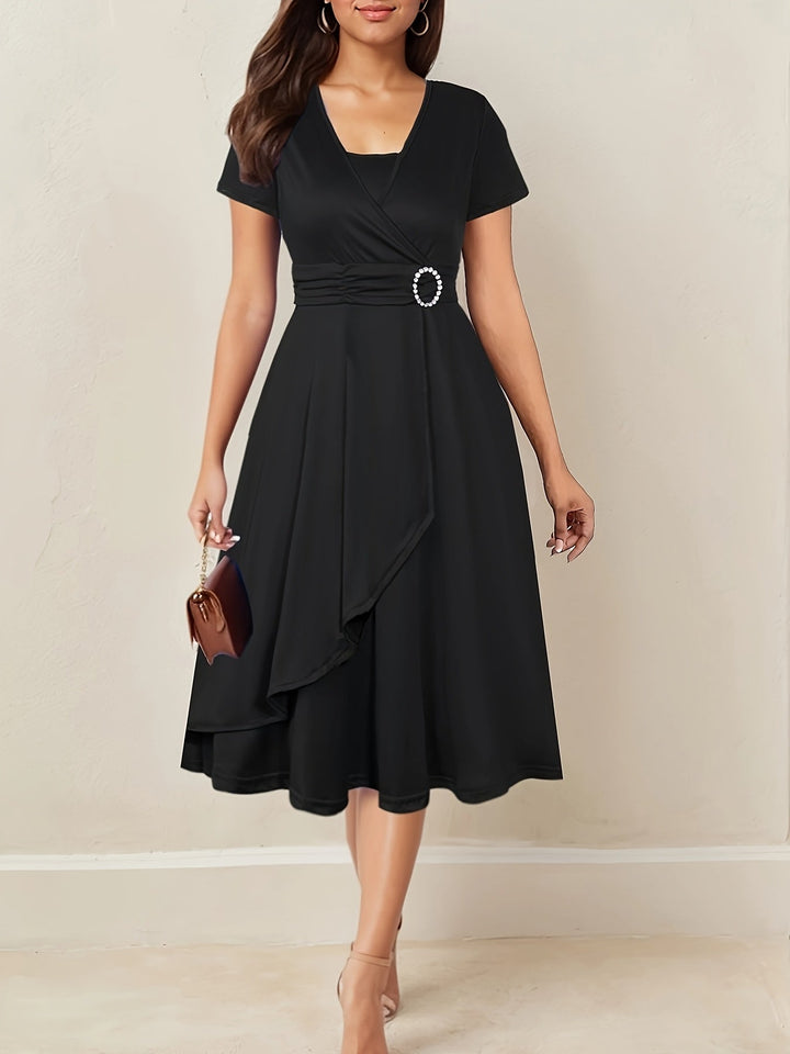 Robe Midi Cache-Cœur Ceinturée Femme