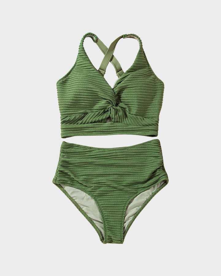 Bikini Côtelé Taille Haute Femme