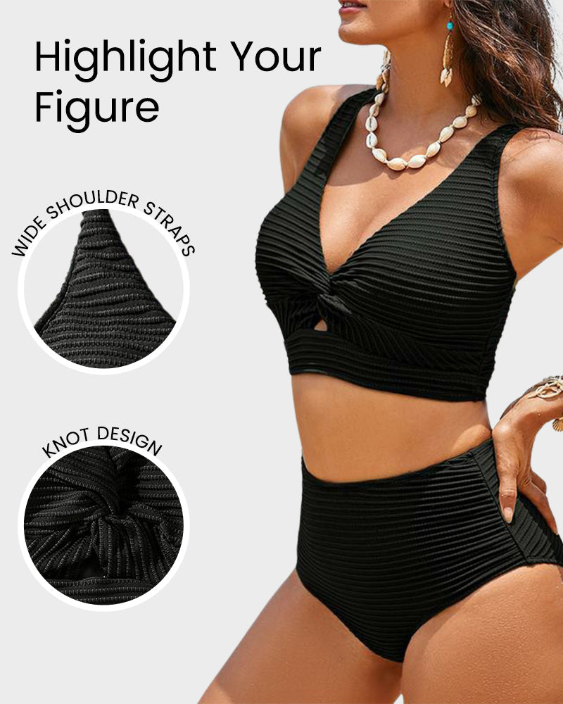 Bikini Côtelé Taille Haute Femme