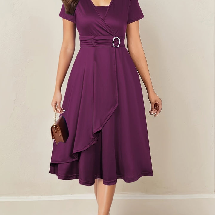Robe Midi Cache-Cœur Ceinturée Femme