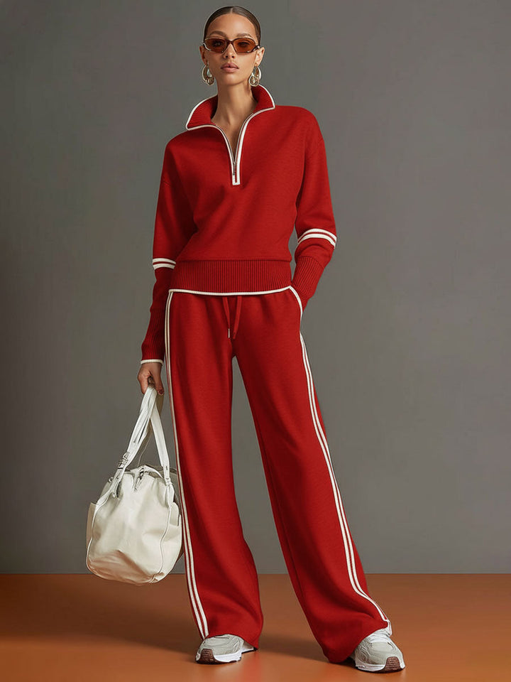 Ensemble avec Pull Zippé et Pantalon Femme