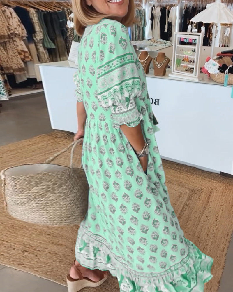 Robe Bohème Imprimée Femme