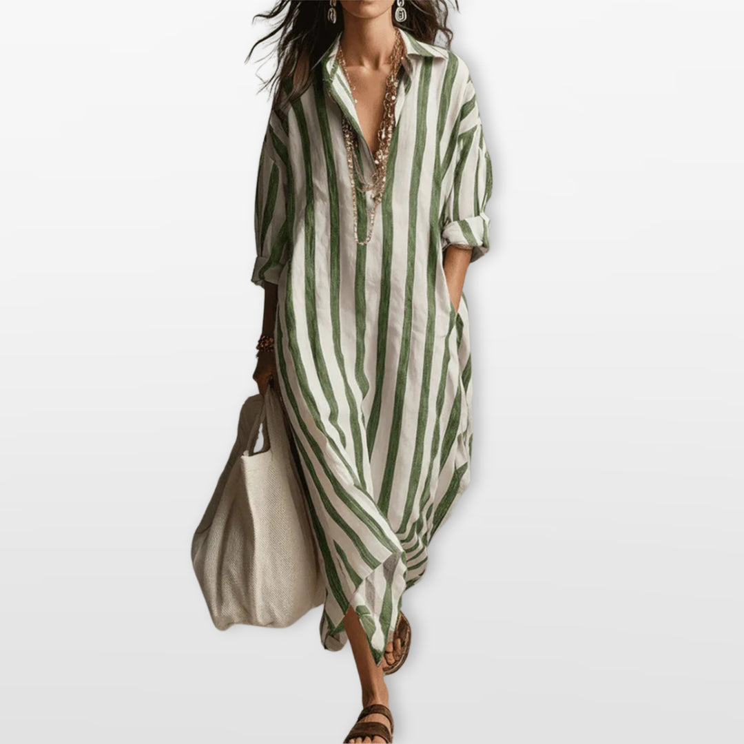 Robe Longue Rayée Ample Femme