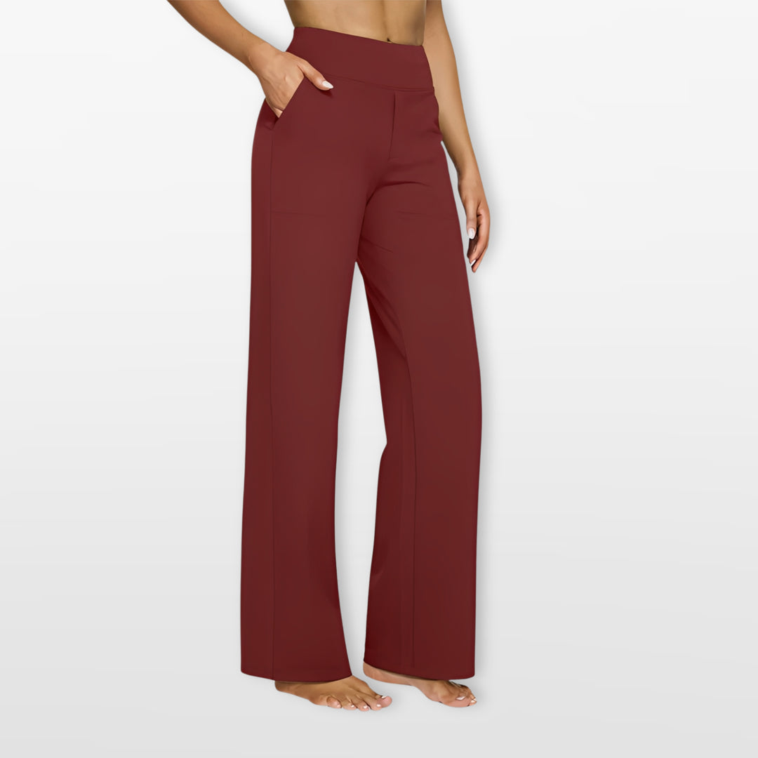 Pantalon Large Taille Haute Fluide Femme