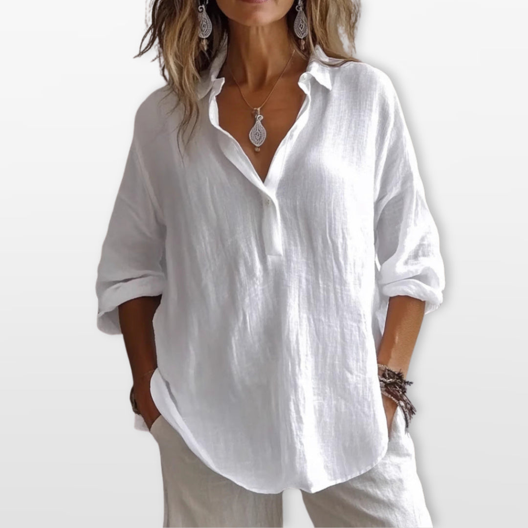 Blouse Ample Décontractée Boutonnée Femme
