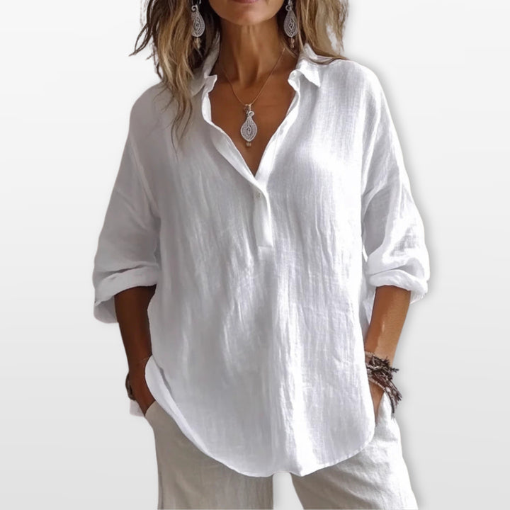 Blouse Ample Décontractée Boutonnée Femme