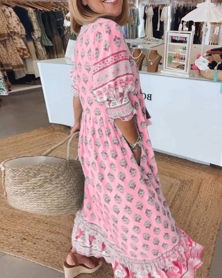 Robe Bohème Imprimée Femme