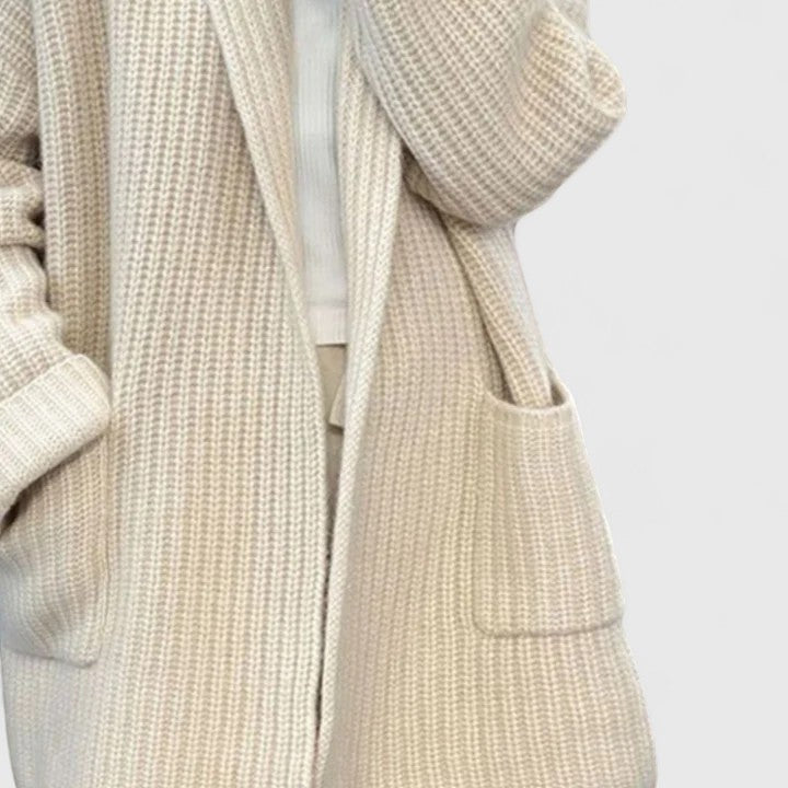 Cardigan Long en Maille à Poches Femme