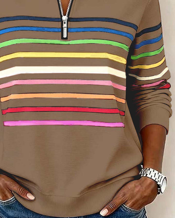 Pull À Col Montant Zippé Femme