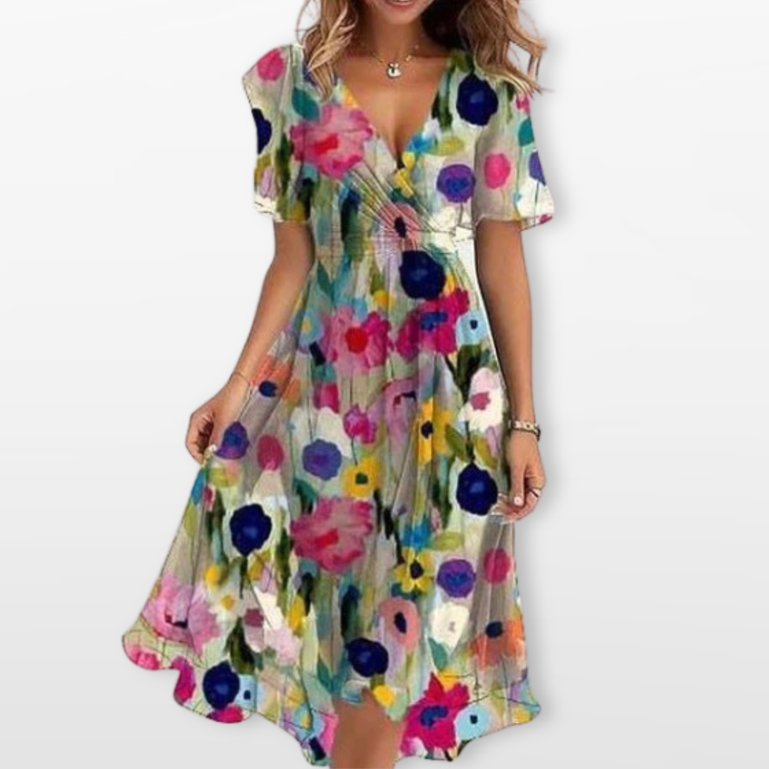 Robe Midi Fleurie D’Été Femme