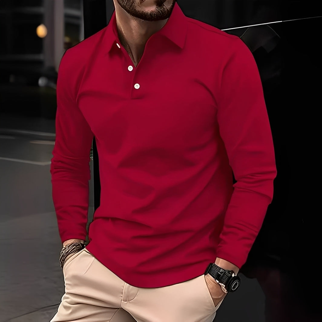 Polo Manches Longues Coupe Ajustée Homme