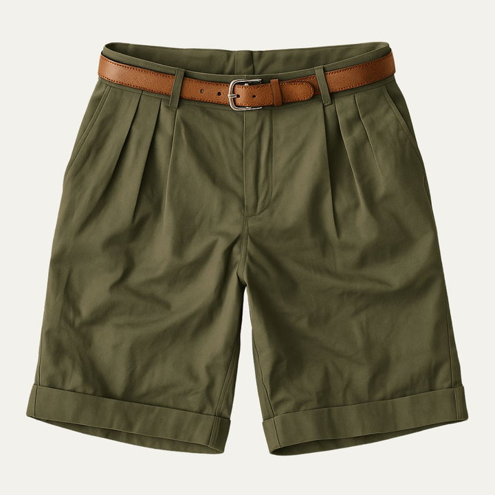 Short à Pinces Coupe Droite Homme