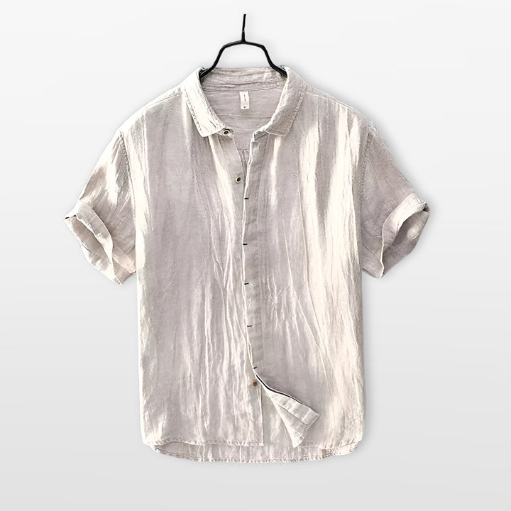 Chemise Lin Manches Courtes Casual Homme