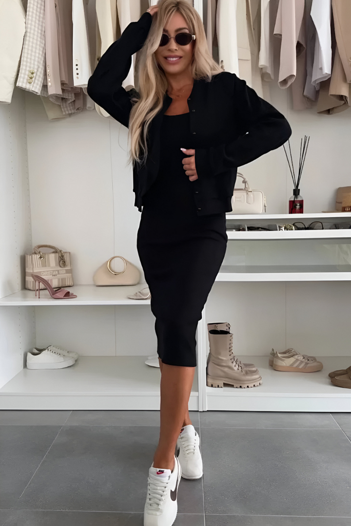 Ensemble Robe Midi et Veste Courte Femme