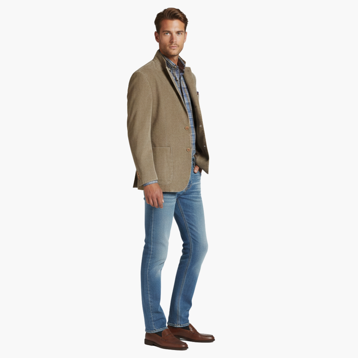 Blazer Ajusté Bouton Simple Casual Homme