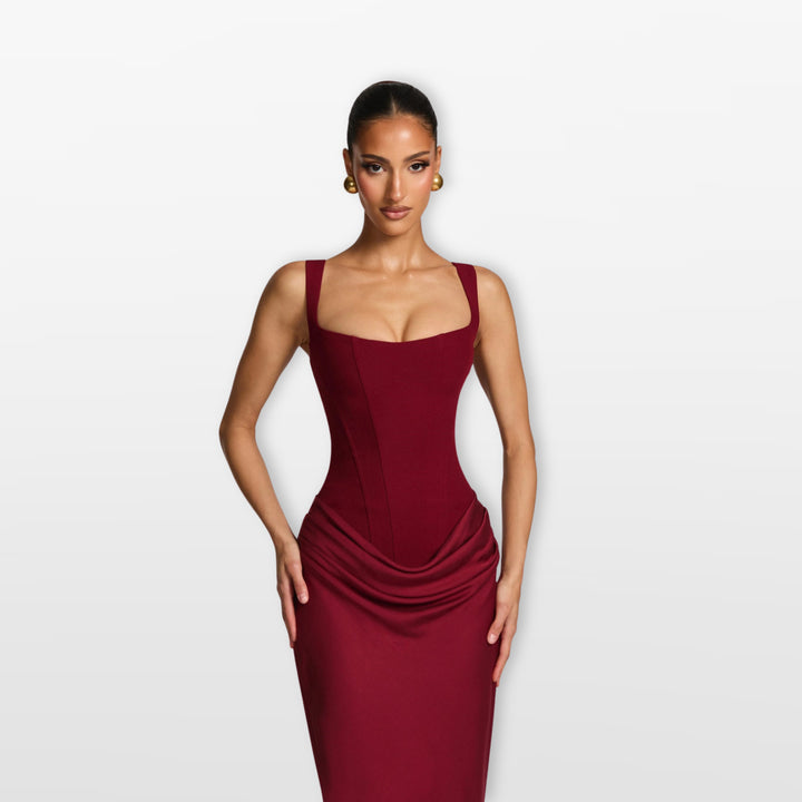 Robe Longue Moulante Dos Lacé Femme