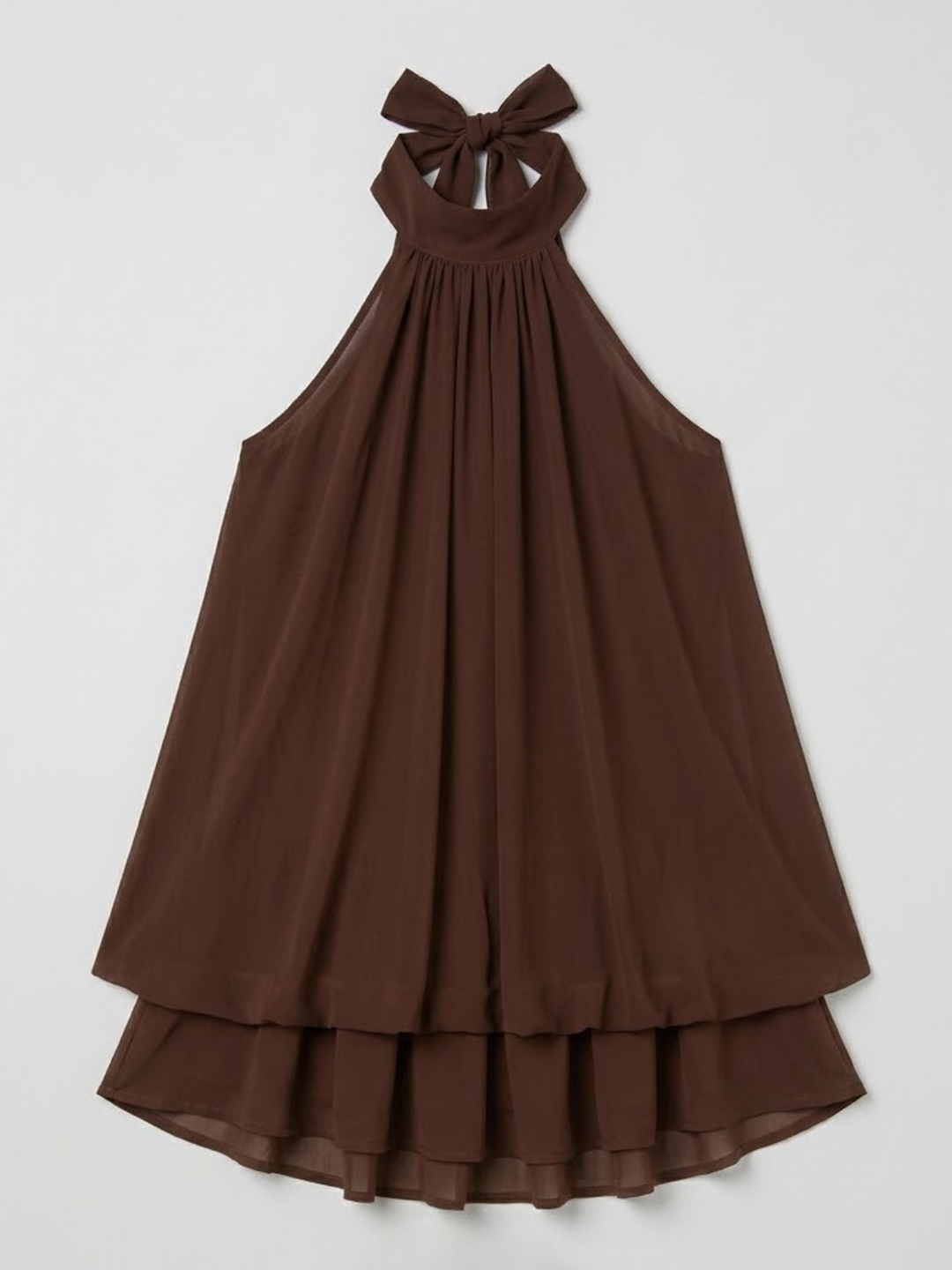 Robe Courte Fluide Col Halter Femme