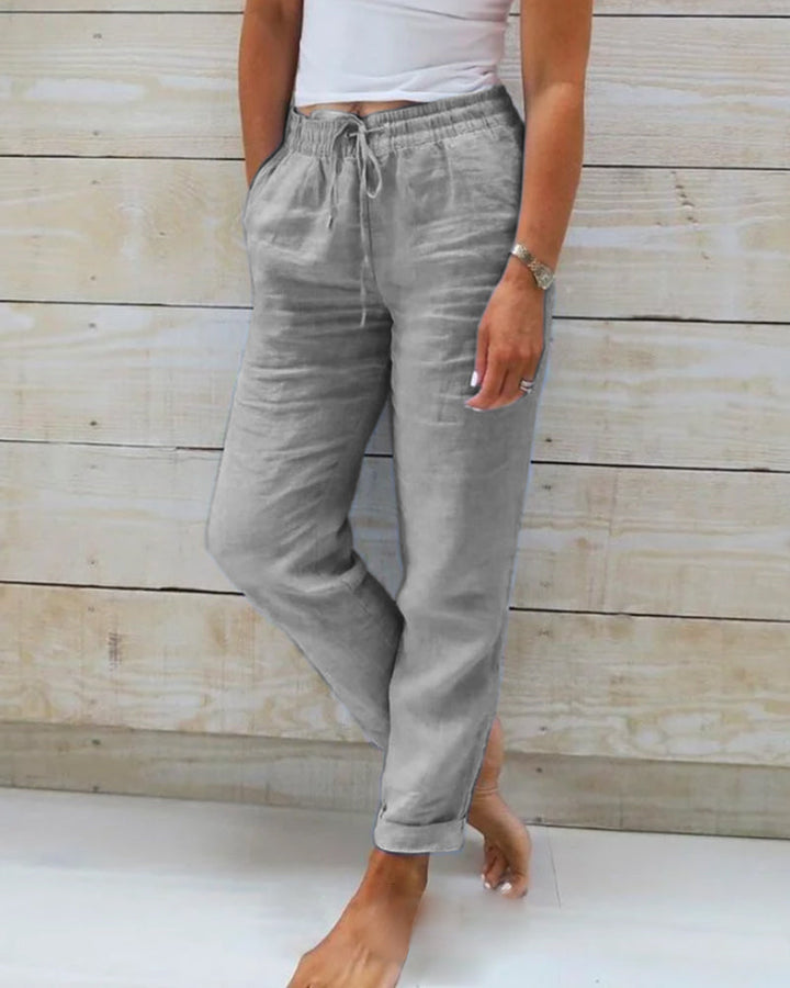 Pantalon Décontracté À Cordon Femme
