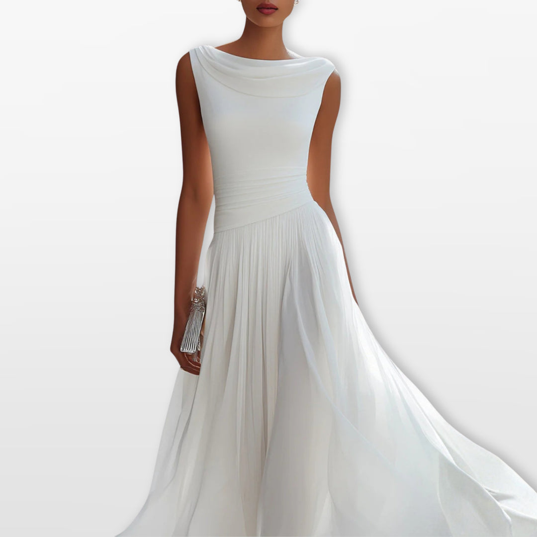Robe Midi Plissée Élégante Femme