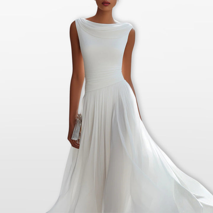 Robe Midi Plissée Élégante Femme