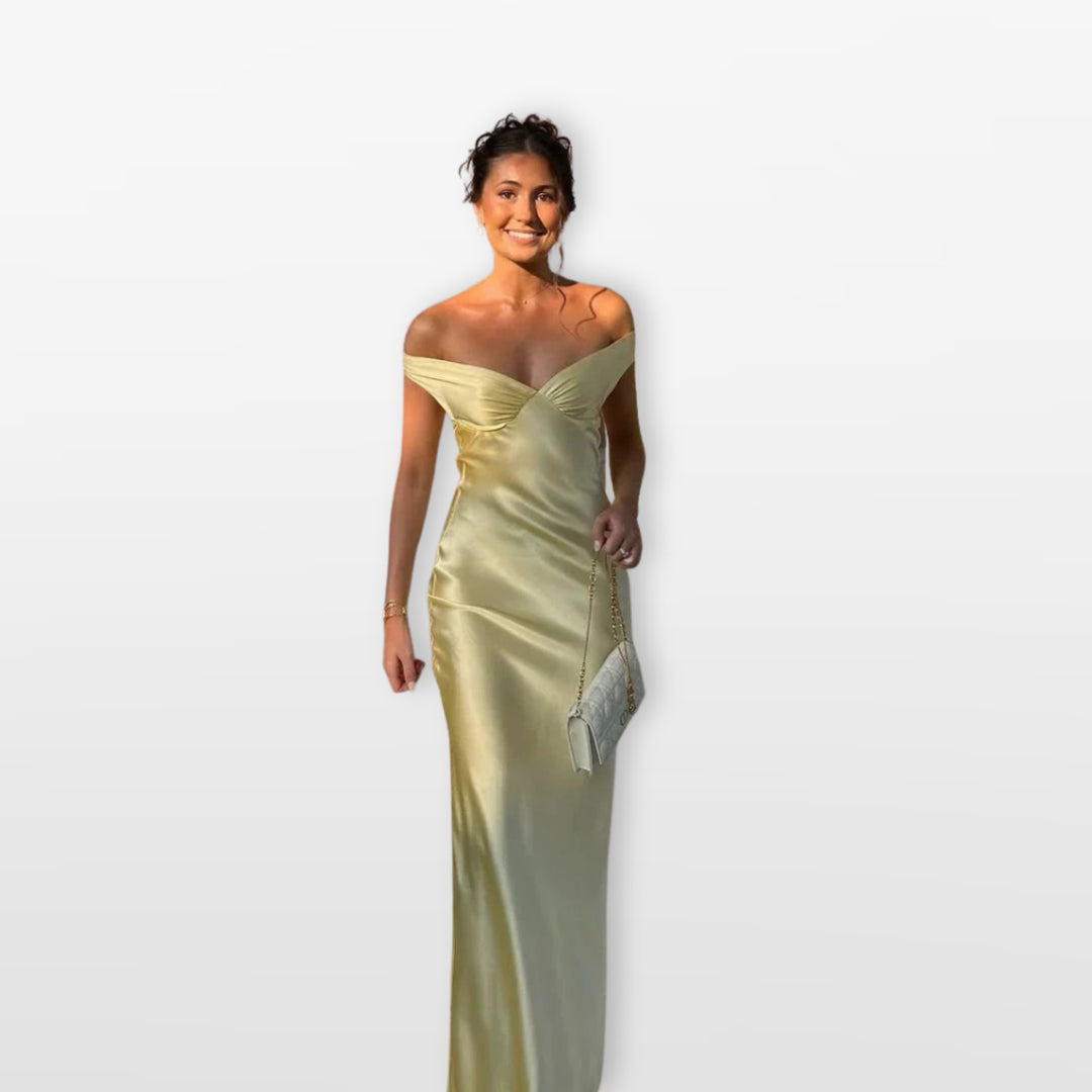 Robe Satinée Longue Chic De Soirée Femme