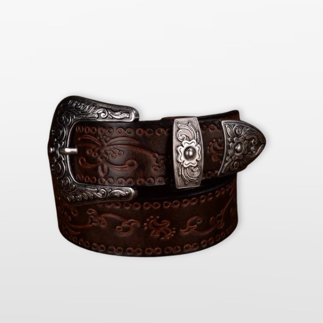 Ceinture Western Gravée Style Cowboy Homme
