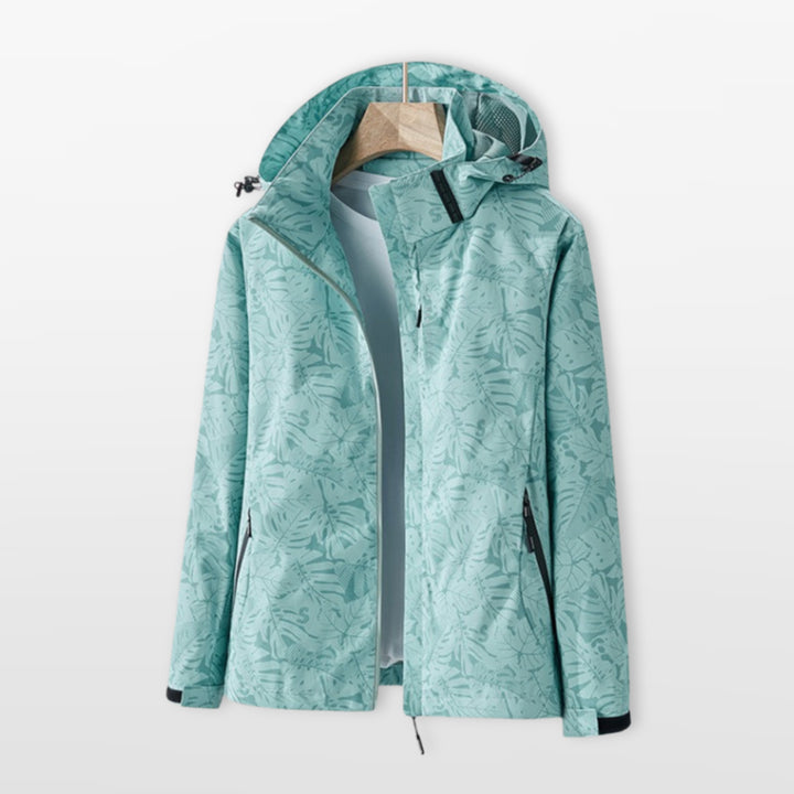 Veste Légère À Capuche Imprimée Zippée Femme