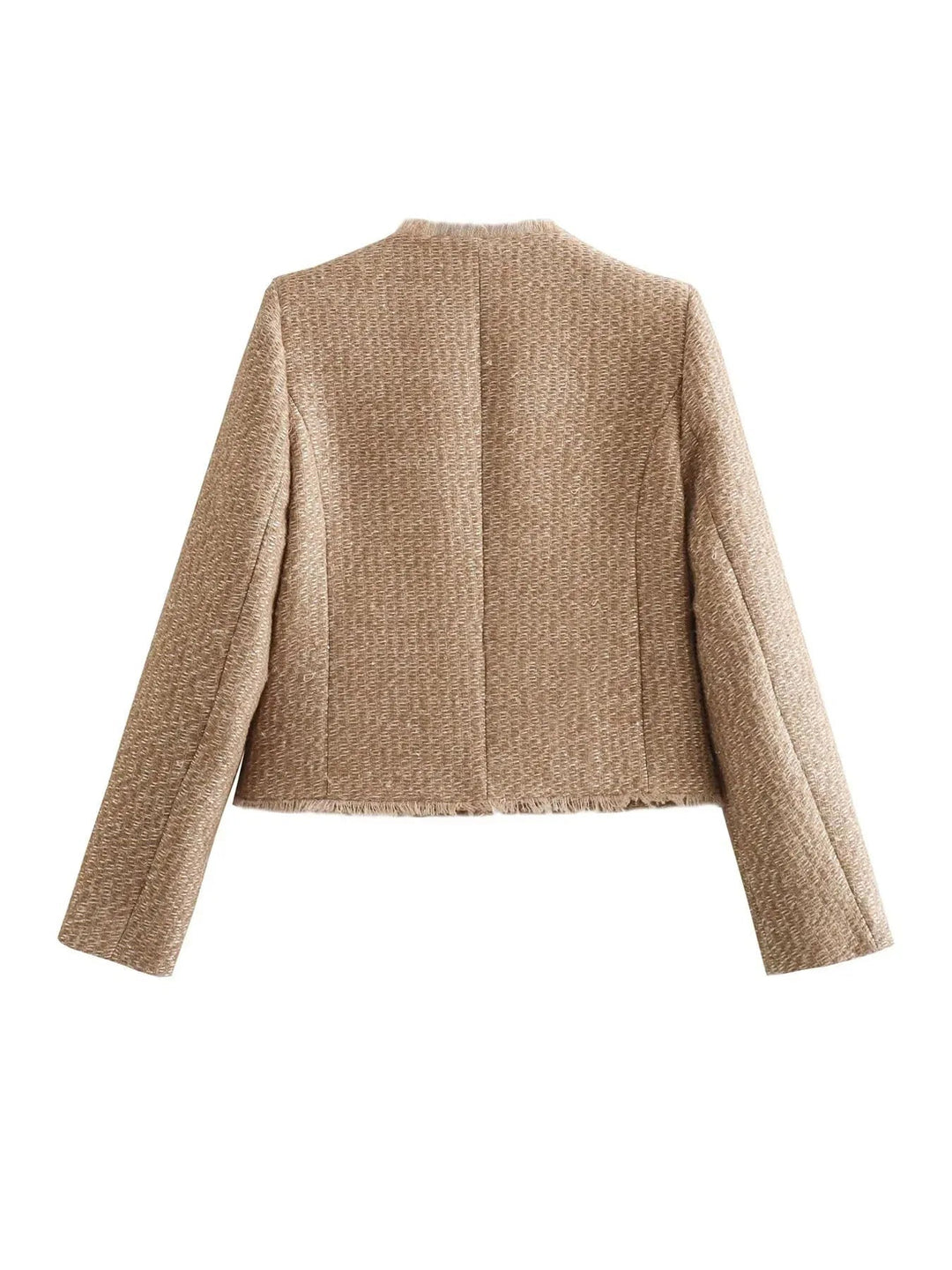 Veste Courte Texturée à Boutons Femme