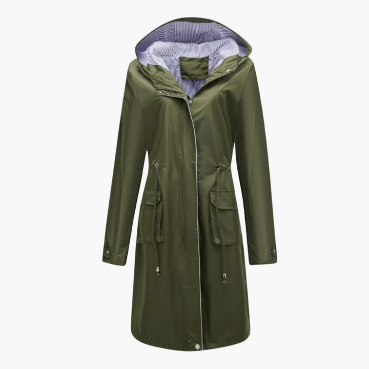 Veste Longue à Capuche Zippée Femme