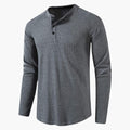 T-shirt Manches Longues Col Tunisien Homme