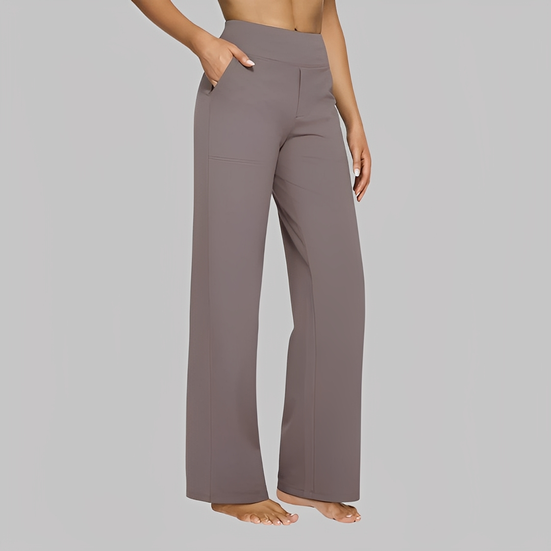 Pantalon Large Taille Haute Femme