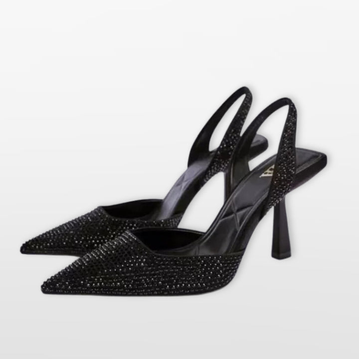 Escarpins Slingback Strass Élégants Femme