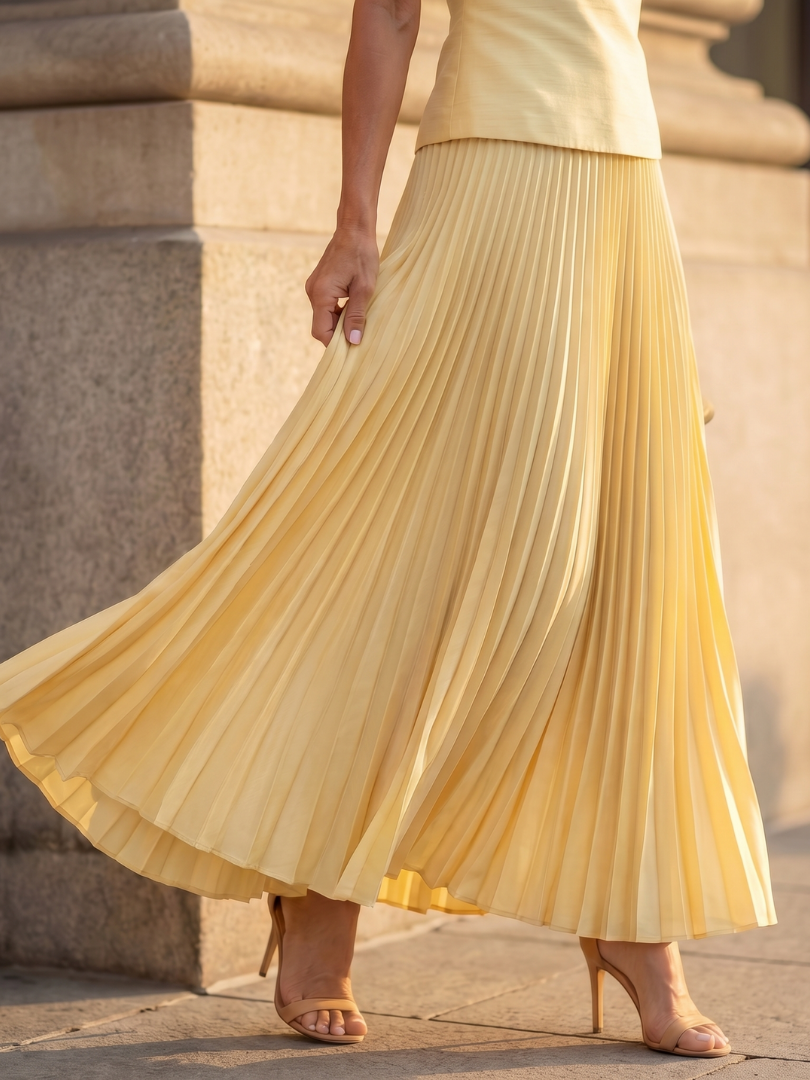 Ensemble Jupe Plissée et Haut Femme