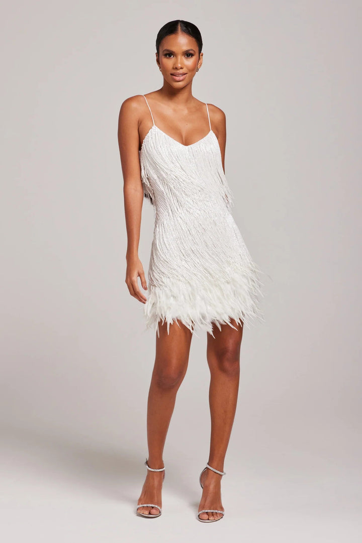 Robe Mini À Franges Et Bretelles Femme