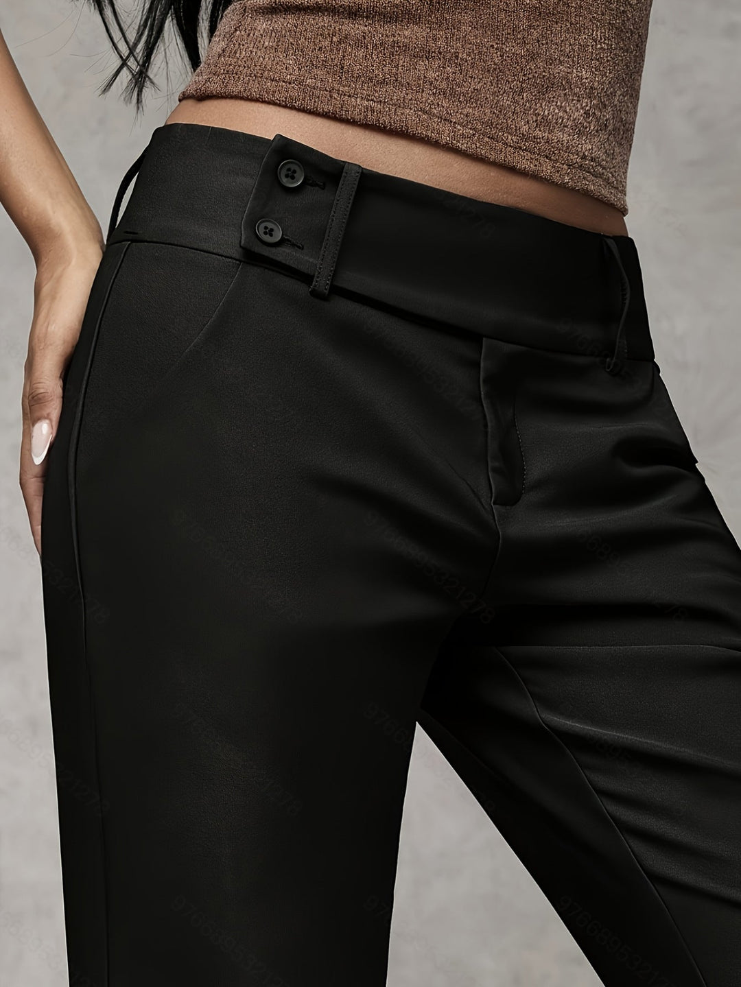 Pantalon Large Taille Haute Femme