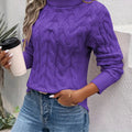 Pull Torsadé Col Roulé Femme