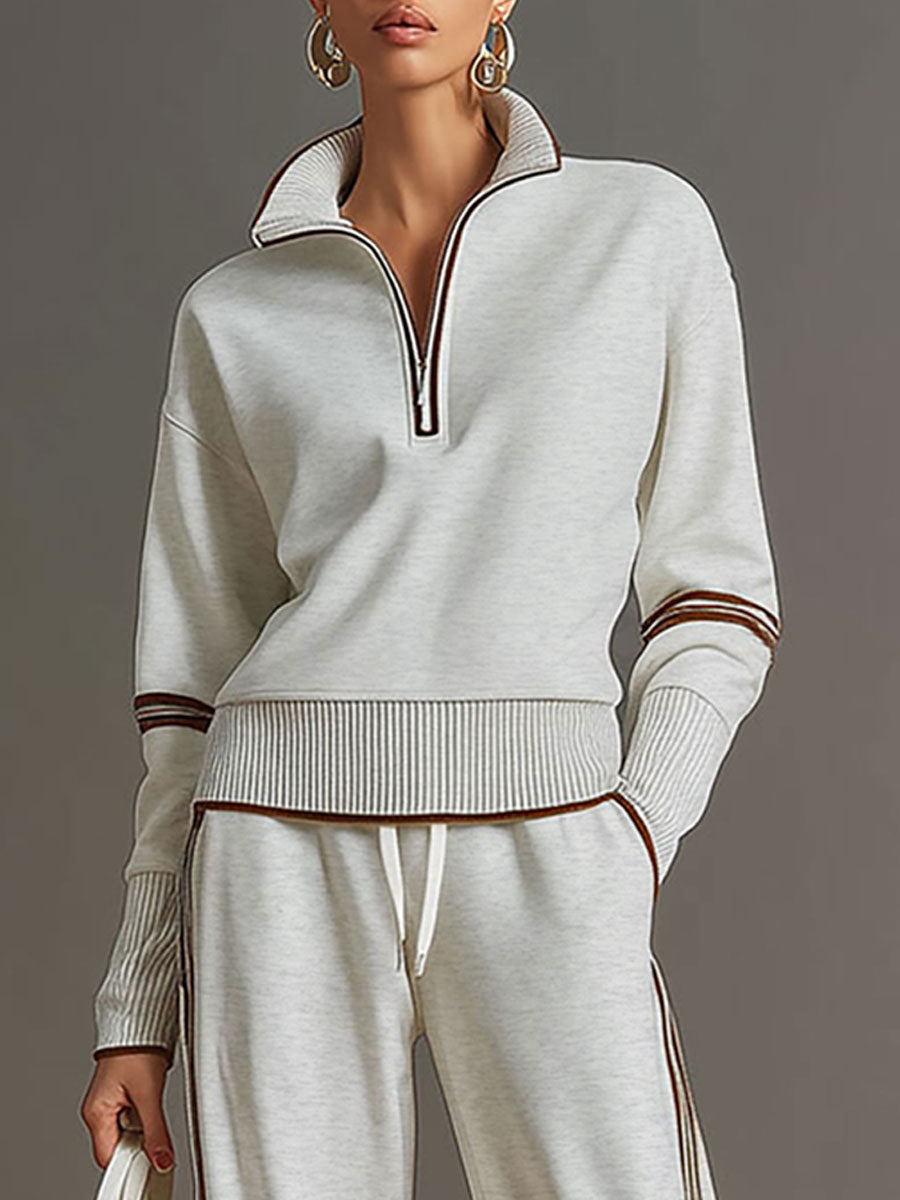 Ensemble avec Pull Zippé et Pantalon Femme