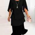 Women's asymmetrical ruffle midi dress