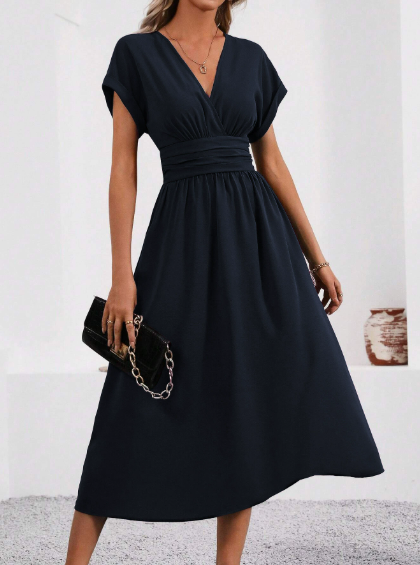 Robe Midi Cache-Cœur Femme